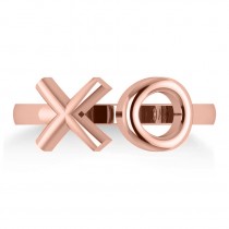 Ladies' Novelty Hugs and Kisses "XO" Fashion Ring in 14k Rose Gold