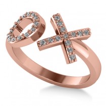 Ladies Diamond Hugs & Kisses XO Fashion Ring 14k Rose Gold (0.27ct)