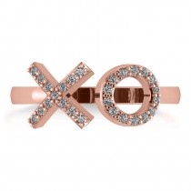 Ladies Diamond Hugs & Kisses XO Fashion Ring 14k Rose Gold (0.27ct)
