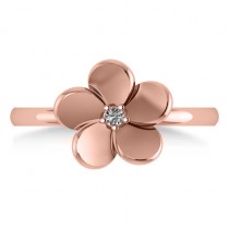 Diamond Flower Ladies Fashion Ring 14k Rose Gold (0.03ct)