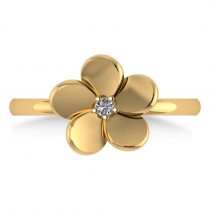 Diamond Flower Ladies Fashion Ring 14k Yellow Gold (0.03ct) - AD1993
