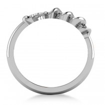 Caduceus Medical Symbol Novelty Ladies Ring 14k White Gold