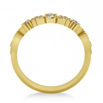 Ladies Diamond Antique Novelty Cigar Ring 14k Yellow Gold (0.44 ctw)