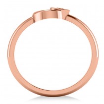 Diamond Crescent Moon Fashion Ring 14k Rose Gold (0.10ct)