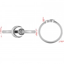 Diamond Crescent Moon Fashion Ring 14k White Gold (0.10ct)
