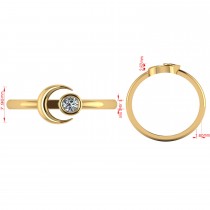 Diamond Crescent Moon Fashion Ring 14k Yellow Gold (0.10ct)