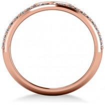 Open Heart Wide Band Pave Diamond Ring 14k Rose Gold (1.00ct)