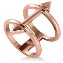 Cupid's Arrow Abstract Fashion Ring Plain Metal 14k Rose Gold