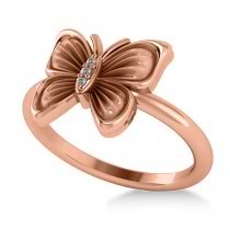 Diamond Butterfly Fashion Ring 14k Rose Gold (0.02ct)