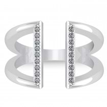 Diamond Double Bar Fashion Ring 14K White Gold (0.18ct)