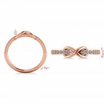 Infinity Diamond Accented Fashion Ring Band 14k Rose Gold (0.24ct)