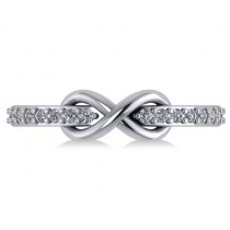 Infinity Diamond Accented Fashion Ring Band 14k White Gold (0.24ct)