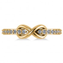 Infinity Diamond Accented Fashion Ring Band 14k Yellow Gold (0.24ct)
