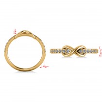 Infinity Diamond Accented Fashion Ring Band 14k Yellow Gold (0.24ct)