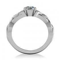 Celtic Round Diamond Engagement Ring 14k White Gold (1.06ct)