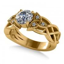 Celtic Round Diamond Engagement Ring 14k Yellow Gold (1.06ct)