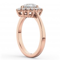 Halo Pear Shaped Diamond Engagement Ring 14k Rose Gold (1.12ct)