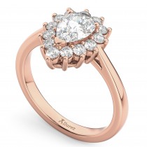 Halo Pear Shaped Diamond Engagement Ring 14k Rose Gold (1.12ct)