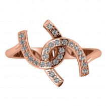 Diamond Double Horseshoe Fashion Ring 14k Rose Gold (0.26ct)