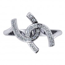 Diamond Double Horseshoe Fashion Ring 14k White Gold (0.26ct)