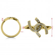 Diamond Double Horseshoe Fashion Ring 14k Yellow Gold (0.26ct)