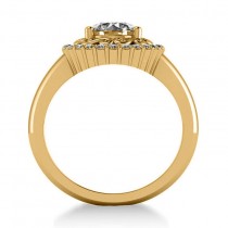 Diamond Swirl Halo Engagement Ring 14k Yellow Gold (1.24ct)