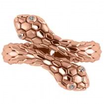 Diamond Double Snake Fashion Ring 14k Rose Gold (0.04ct)