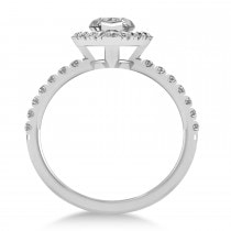 Diamond Marquise Halo Engagement Ring 14k White Gold (1.84ct)