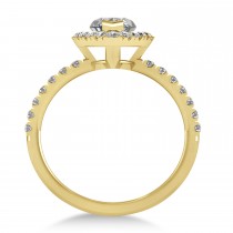 Diamond Marquise Halo Engagement Ring 14k Yellow Gold (1.84ct)