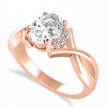 Oval Cut Diamond Engagement Ring With Split Shank 14k Rose Gold (1.59ct)
