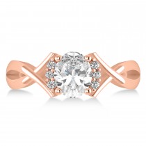 Oval Cut Diamond Engagement Ring With Split Shank 14k Rose Gold (1.59ct)
