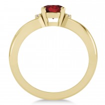 Oval Cut Garnet & Diamond Engagement Ring With Split Shank 14k Yellow Gold (1.69ct)
