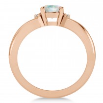 Oval Cut Opal & Diamond Engagement Ring With Split Shank 14k Rose Gold (1.69ct)