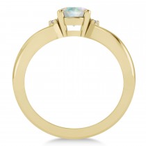 Oval Cut Opal & Diamond Engagement Ring With Split Shank 14k Yellow Gold (1.69ct)