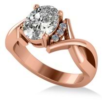 Twisted Oval Diamond Engagement Ring 14k Rose Gold (2.09ct)