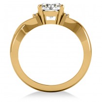 Twisted Oval Diamond Engagement Ring 14k Yellow Gold (2.09ct)