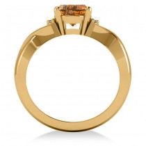 Twisted Oval Citrine Engagement Ring 14k Yellow Gold (1.84ct)