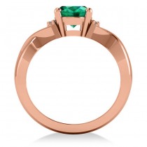 Twisted Oval Emerald Engagement Ring 14k Rose Gold (1.99ct)