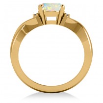 Twisted Oval Opal Engagement Ring 14k Yellow Gold (1.19ct)