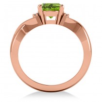 Twisted Oval Peridot Engagement Ring 14k Rose Gold (2.09ct)