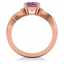 Twisted Oval Pink Sapphire Engagement Ring 14k Rose Gold (2.29ct)