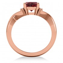 Twisted Oval Ruby Engagement Ring 14k Rose Gold (2.29ct)
