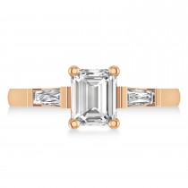 Diamond Three-Stone Emerald Ring 14k Rose Gold (1.85ct)