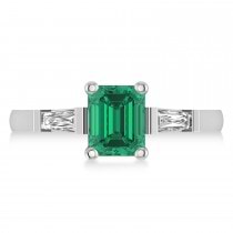 Emerald & Diamond Three-Stone Emerald Ring 14k White Gold (1.85ct)