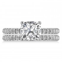 Diamond Cushion-Set Semi-Eternity Bridal Set 14K White Gold (2.66ct)