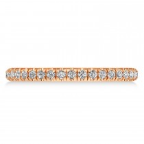 Diamond Semi-Eternity Ring Wedding Band 18k Rose Gold (0.41ct)