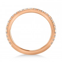 Lab Grown Diamond Semi-Eternity Ring Wedding Band 18k Rose Gold (0.41ct)