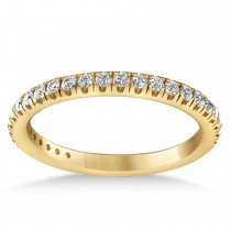 Lab Grown Diamond Semi-Eternity Ring Wedding Band 18k Yellow Gold (0.41ct)