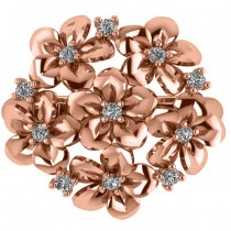Diamond Accented Flower Bouquet Fashion Ring 14k Rose Gold (0.22ct)