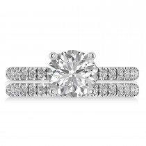 Diamond Round-Set Semi-Eternity Bridal Set 14k White Gold (2.62ct)